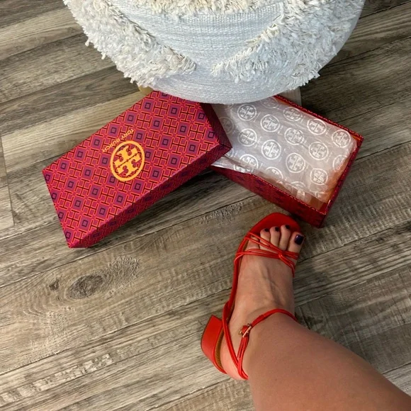 $110. Tory Burch sandals, size 6, color bright samba. Great condition. - Picture 3 of 6